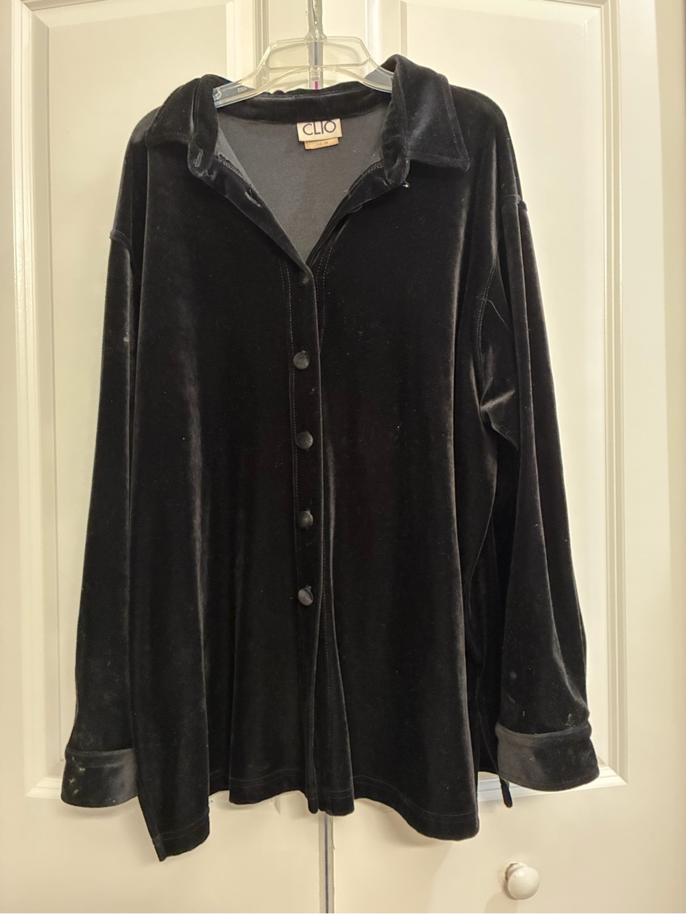 Clio Black Velvet Button-Up Men's Shirt